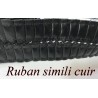 Ruban Simili Cuir en entre deux aspect drapé : Élégante Bande en Simili Cuir Noir Brillant