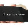 Ruban Gros Grain en 50 mm Noir Uni A Coudre :  Élégance et Créativité au Mètre