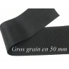 Ruban Gros Grain en 50 mm Noir Uni A Coudre :  Élégance et Créativité au Mètre