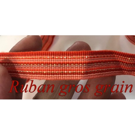 Ruban Gros Grain Rouge à Rayures Doré  : Sublimez Vos Créations