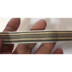 Ruban Gros Grain écru à Rayures Noir et Doré  : Sublimez Vos Créations