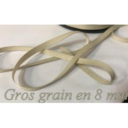 Ruban Gros Grain en 8 mm Beige : Élevez Vos Créations