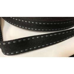 Ruban Gros Grain En 10 mm Noir A point Cellier gris A Coudre : Idéal pour Vos Loisirs Créatifs et Décorations"