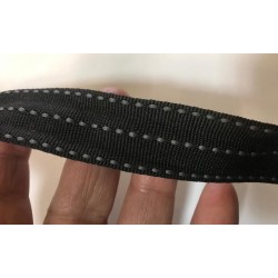 Ruban Gros Grain En 25 mm Noir A Double point Cellier gris A Coudre : Idéal pour Vos Loisirs Créatifs et Décorations"