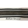 Ruban en Maille Noir et Blanc Strassé : Élégance Scintillante