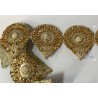 Ruban Brodé Doré OR orné de strass et de perles Pour Décorations Caftans Et Customisations.