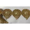 Ruban Brodé Doré OR orné de strass et de perles Pour Décorations Caftans Et Customisations.