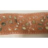 Ruban Brodé Saumon orné de perles et de Miroir Pour Décorations Caftans Ceintures Et Customisations.