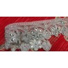 Ruban Brodé Argenté orné de strass Blanches Pour La Décorations Caftans Ceintures Et Customisations.
