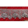 Ruban Brodé Argenté orné de strass Blanches Pour La Décorations Caftans Ceintures Et Customisations.