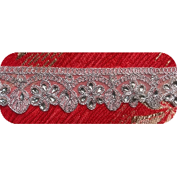 Ruban Brodé Argenté orné de strass Blanches Pour La Décorations Caftans Ceintures Et Customisations.