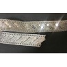 Ruban Brodé Argent orné de Sequins Aergent Pour Décorations Caftans Ceintures Et Customisations.