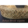 Ruban Brodé Doré OR orné de Sequins doré en 45 mm Pour Décorations Caftans Ceintures Et Customisations.