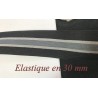 Elastique Gris et blanc sur fond noir plat En 30 mm A Coudre