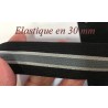 Elastique Gris et blanc sur fond noir plat En 30 mm A Coudre