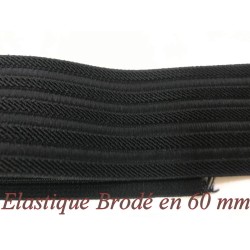 Élastique Brodé Noir en 60 mm pour des créations remarquables
