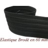 Élastique Brodé Noir en 60 mm pour des créations remarquables