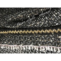Tissu Style "Chanel" Tweed Noir Au Mètre Haute Couture.