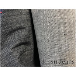 Tissu jeans Brut Epais Noir au mètre.