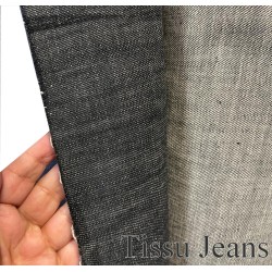 Tissu jeans Brut Epais Noir au mètre.