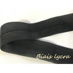 Biais Lycra en mousseline Noir Mat , ruban pré-plié extensible pour Lingerie Et Customisations de vêtements Elasthanne