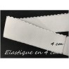 élastique Festonné Blanc en 4 cm de large - Elastique Plat Au Mètre en 40 mm Blanc Pour lingerie et couture