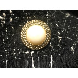Bouton Style Chanel Doré intérieur Nacre en Diamètre 25 mm Couture.