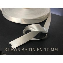 Ruban Satin Blanc En 15 mm / 1,5 Cm Au Mètre Pour Décorations Et Loisirs Créatifs