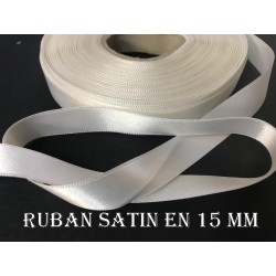 Ruban Satin Blanc En 15 mm / 1,5 Cm Au Mètre Pour Décorations Et Loisirs Créatifs