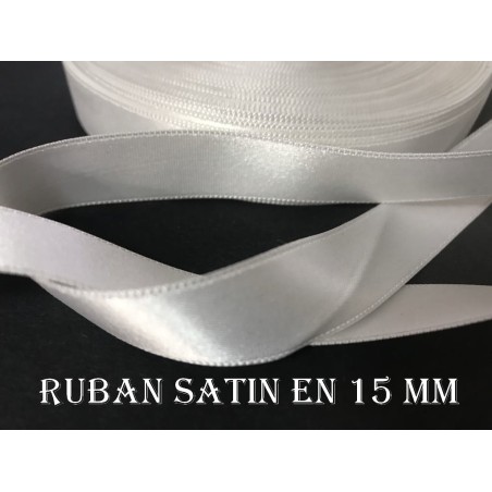 Ruban Satin Blanc En 15 mm / 1,5 Cm Au Mètre Pour Décorations Et Loisirs Créatifs
