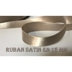 Ruban Satin Beige En 15 mm / 1,5 Cm Au Mètre Pour Décorations Et Loisirs Créatifs