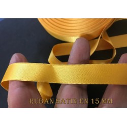 Ruban Satin Moutarde En 15 mm / 1,5 Cm Au Mètre Pour Décorations Et Loisirs Créatifs