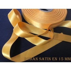 Ruban Satin Moutarde En 15 mm / 1,5 Cm Au Mètre Pour Décorations Et Loisirs Créatifs