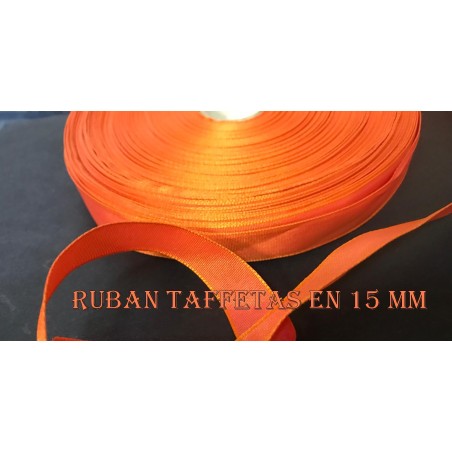 Ruban Taffetas Orange en 15 mm Au Mètre Double Face A Coudre Pour La Décoration Et Loisirs Créatifs