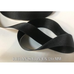 Ruban Satin Noir en 20 mm Au Mètre Double Face A Coudre Pour La Décoration Et Loisirs Créatifs