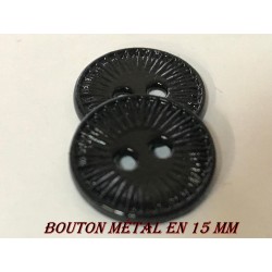 Bouton Mètal Noir couture en 15 mm