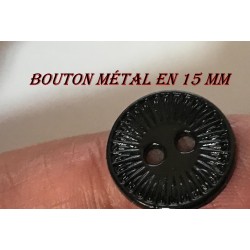 Bouton Mètal Noir couture en 15 mm