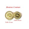 Bouton Doré Style Chanel sur Fond Nacré en 22 mm A Coudre : Élégants Boutons Dorés