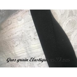 Gros Grain Stretch- Elastique en 50 mm Noir Uni A Coudre :  Élégance et Créativité au Mètre