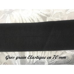 Gros Grain Stretch- Elastique en 50 mm Noir Uni A Coudre :  Élégance et Créativité au Mètre