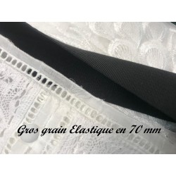 Gros Grain Stretch- Elastique en 50 mm Noir Uni A Coudre :  Élégance et Créativité au Mètre