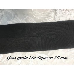Gros Grain Stretch- Elastique en 50 mm Noir Uni A Coudre :  Élégance et Créativité au Mètre