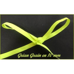 Ruban Gros Grain Jaune fluo en 10 mm Au mètre A Coudre Pour Loisirs Créatifs Et Décorations.