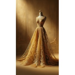 Dentelle Brodé Doré Or Au Mètre Couture : L'Élégance Scintillante en Filigrane"