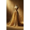 Dentelle Brodé Doré Or Au Mètre Couture : L'Élégance Scintillante en Filigrane"