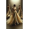 Dentelle Brodé Doré Or Au Mètre Couture : L'Élégance Scintillante en Filigrane"