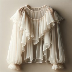 Tissu Mousseline Polyesther Ecru ivoire au Mètre Pour La Couture.