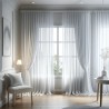 Tissu Mousseline Polyesther Blanche au Mètre Pour La Couture.