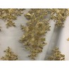 Dentelle Brodé Doré Or Au Mètre Couture : L'Élégance Scintillante en Filigrane"