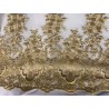 Dentelle Brodé Doré Or Au Mètre Couture : L'Élégance Scintillante en Filigrane"